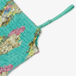 Fun & Fun-Girls Emerald Floral Shirred Top | Childrensalon Outlet