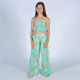 Fun & Fun-Girls Emerald Floral Shirred Top | Childrensalon Outlet