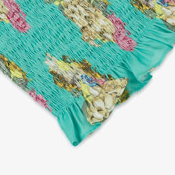 Fun & Fun-Girls Emerald Floral Shirred Top | Childrensalon Outlet