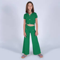 Fun & Fun-Girls Emerald Knit Wide-Leg Pants | Childrensalon Outlet