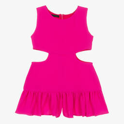 Fun & Fun-Girls Fuchsia Pink Open-Side Playsuit | Childrensalon Outlet