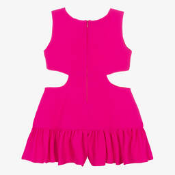 Fun & Fun-Girls Fuchsia Pink Open-Side Playsuit | Childrensalon Outlet