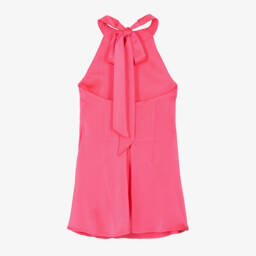 Fun & Fun Couture-Girls Fuchsia Satin Backless Dress | Childrensalon Outlet