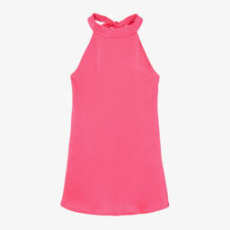 Fun & Fun Couture-Girls Fuchsia Satin Backless Dress | Childrensalon Outlet