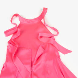 Fun & Fun Couture-Girls Fuchsia Satin Backless Dress | Childrensalon Outlet
