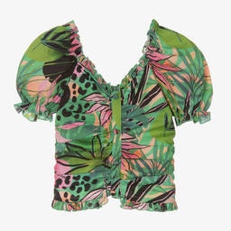 Fun & Fun-Girls Green Cotton Blouse | Childrensalon Outlet