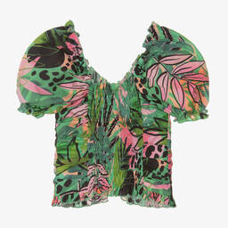 Fun & Fun-Girls Green Cotton Blouse | Childrensalon Outlet