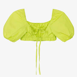 Fun & Fun-Укороченная зеленая блузка из хлопка для девочек | Childrensalon Outlet