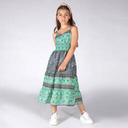 Fun & Fun Chic-Girls Green Paisley Dress | Childrensalon Outlet