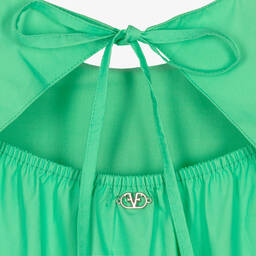 Fun & Fun-Girls Green Tiered Cotton Poplin Dress | Childrensalon Outlet