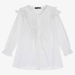 Fun & Fun-Girls Ivory Cotton Blouse | Childrensalon Outlet