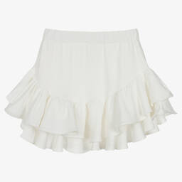 Fun & Fun Chic-Girls Ivory Cotton Jersey Skirt | Childrensalon Outlet