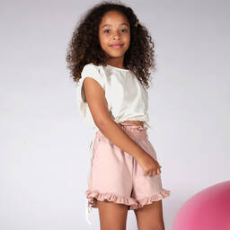 Fun & Fun-Кремовый хлопковый топ для девочек | Childrensalon Outlet