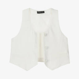 Fun & Fun Couture-Girls Ivory Cotton Vest | Childrensalon Outlet
