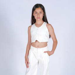 Fun & Fun Couture-Girls Ivory Cotton Vest | Childrensalon Outlet