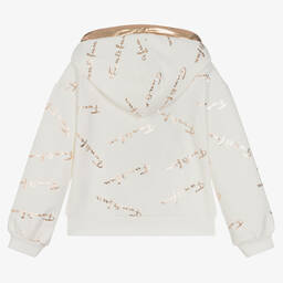 Fun & Fun-Girls Ivory Cotton Zip-Up Top | Childrensalon Outlet