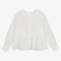 فن آند فن Chic-Girls Ivory Crêpe Blouse | Childrensalon Outlet