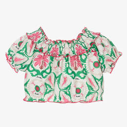 Fun & Fun-Girls Ivory Floral Crêpe Blouse | Childrensalon Outlet