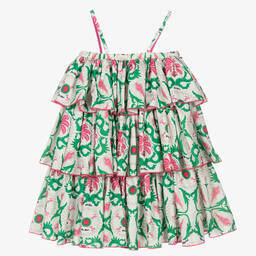 Fun & Fun-Girls Ivory Floral Crêpe Dress | Childrensalon Outlet