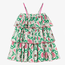 Fun & Fun-Girls Ivory Floral Crêpe Dress | Childrensalon Outlet