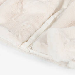 Fun & Fun-Girls Ivory Hooded Faux Fur Jacket | Childrensalon Outlet