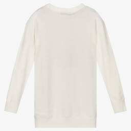 Fun & Fun-Girls Ivory Knitted Logo Dress | Childrensalon Outlet