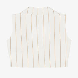 فن آند فن-جيليه بدلة تويل مقلم لون عاجي للبنات | Childrensalon Outlet