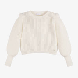 Fun & Fun-Girls Ivory Ribbed Sweater | Childrensalon Outlet