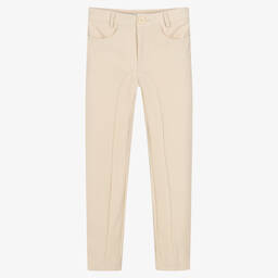 Fun & Fun Chic-Girls Ivory Twill Trousers | Childrensalon Outlet