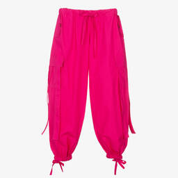 Fun & Fun-Girls Pink Cotton Cargo Trousers | Childrensalon Outlet