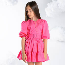 Fun & Fun-Girls Pink Cotton Dress | Childrensalon Outlet