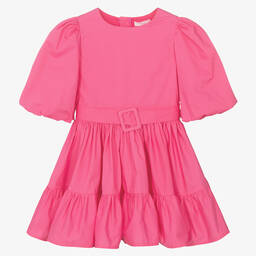 Fun & Fun-Girls Pink Cotton Dress | Childrensalon Outlet