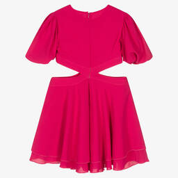 Fun & Fun-Girls Pink Crêpe Cut-Out Dress | Childrensalon Outlet
