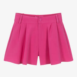 Fun & Fun-Girls Pink Crêpe Wide Leg Shorts | Childrensalon Outlet