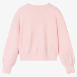 Fun & Fun Couture-Girls Pink Fluffy Knit Jumper | Childrensalon Outlet