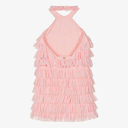 Fun & Fun-Girls Pink Halterneck Ruffled Dress | Childrensalon Outlet