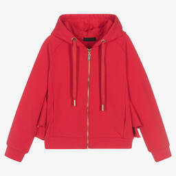 Fun & Fun-Girls Red Cotton Zip-Up Top | Childrensalon Outlet