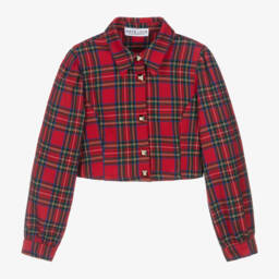 Fun & Fun-Girls Red Plaid Twill Shirt | Childrensalon Outlet