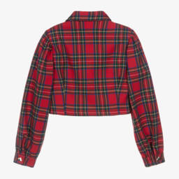 Fun & Fun-Girls Red Plaid Twill Shirt | Childrensalon Outlet
