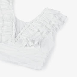 Fun & Fun Couture-Girls Satin Blouse with Ruffle Charm | Childrensalon Outlet