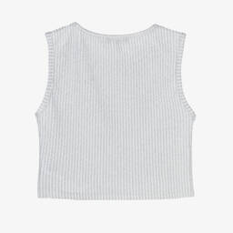 Fun & Fun-بلوزة فضية لامعة بدون أكمام للبنات | Childrensalon Outlet