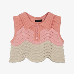 Fun & Fun-Girls Soft Pink Knitted Vest | Childrensalon Outlet