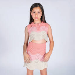 Fun & Fun-Girls Soft Pink Knitted Vest | Childrensalon Outlet