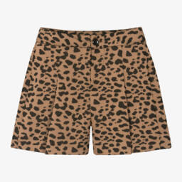 Fun & Fun-Girls Tan Leopard Patterned Shorts | Childrensalon Outlet