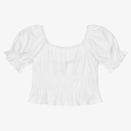 Fun & Fun Шик-Белая хлопковая блузка для девочек | Childrensalon Outlet