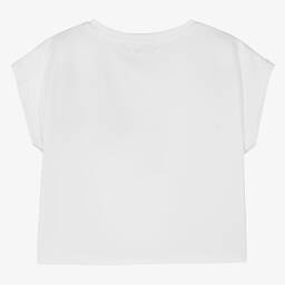 Fun & Fun-Girls White Cotton Floral Top | Childrensalon Outlet