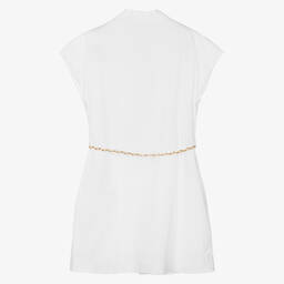 Fun & Fun-Girls White Cotton Poplin Shirt Dress | Childrensalon Outlet