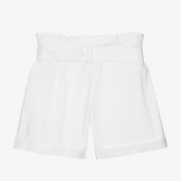 Fun & Fun-Girls White Cotton Shorts | Childrensalon Outlet