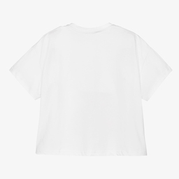 Fun & Fun-Girls White Cotton T-Shirt | Childrensalon Outlet