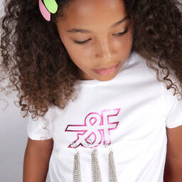 Fun & Fun-Белая хлопковая футболка для девочек | Childrensalon Outlet